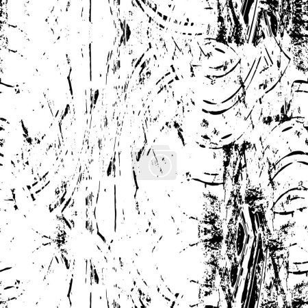 Téléchargez les illustrations : Texture affligée en fond noir et blanc, fond grunge. illustration vectorielle abstraite en demi-teinte. texture. graphique - en licence libre de droit
