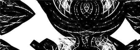 Téléchargez les illustrations : Abstrait noir et blanc modèle de fond grunge - en licence libre de droit