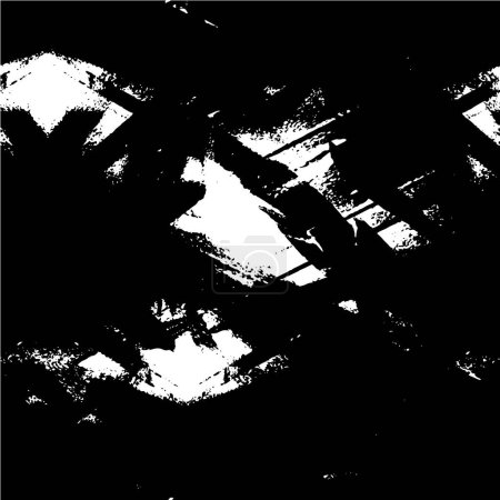 Illustration for Vector grunge overlay texture. Black and white background. Abstract monochrome image includes a faded effect in dark tones - Royalty Free Image