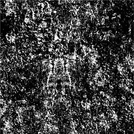 Téléchargez les photos : Abstract black and white vector background. Monochrome vintage surface with dirty pattern in cracks, spots, dots - en image libre de droit