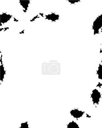 Ilustración de Abstract black and white vector background. Monochrome vintage surface with dirty pattern in cracks, spots, dots - Imagen libre de derechos