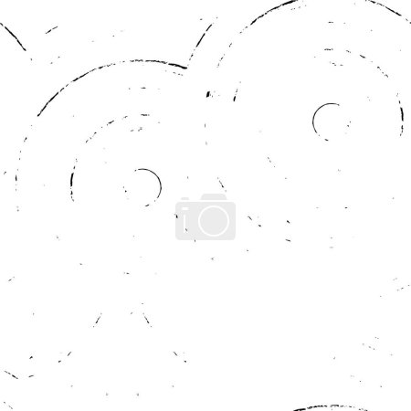 Illustration for Abstract black and white vector background. Monochrome vintage surface with dirty pattern in cracks, spots, dots - Royalty Free Image