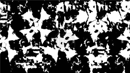 Foto de Abstract black and white vector background. Monochrome vintage surface with dirty pattern in cracks, spots, dots - Imagen libre de derechos