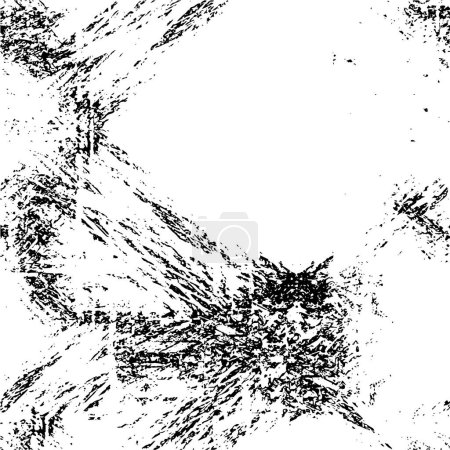 Ilustración de Abstract black and white vector background. Monochrome vintage surface with dirty pattern in cracks, spots, dots - Imagen libre de derechos