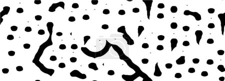 Téléchargez les illustrations : Abstract black and white vector background. Monochrome vintage surface with dirty pattern in cracks, spots, dots - en licence libre de droit