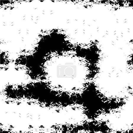 Photo for Abstract black and white vector background. Monochrome vintage surface with dirty pattern in cracks, spots, dots - Royalty Free Image