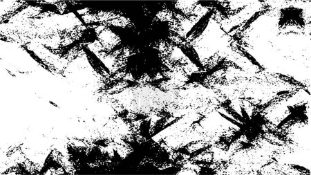 Ilustración de Fondo de pared de estuco oscuro gris grunge abstracto. Salpicadura de pintura en blanco y negro. Arte áspero estilizado banner textura, fondo de pantalla. Fondo con manchas, grietas, puntos, fichas. Impresión monocromática - Imagen libre de derechos