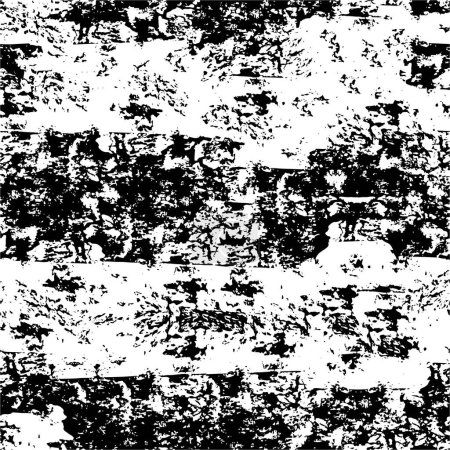 Téléchargez les illustrations : Abstrait grunge gris foncé fond de mur en stuc. Des éclaboussures de peinture noire et blanche. Art rugueux stylisé bannière de texture, papier peint. Fond avec des taches, des fissures, des points, des jetons. Impression monochrome - en licence libre de droit