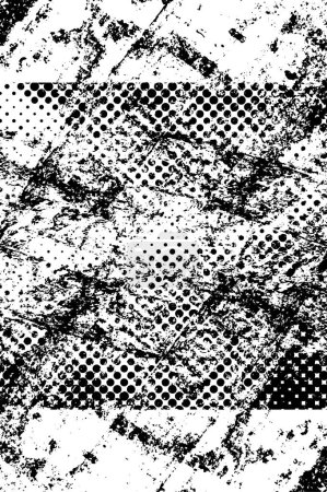 Téléchargez les illustrations : Noir et blanc abstrait fond grunge. texture monochrome. illustration vectorielle - en licence libre de droit