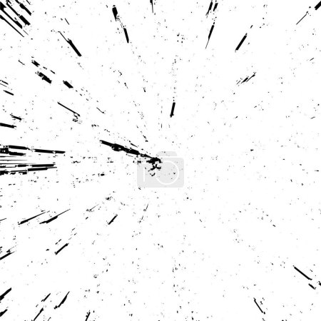 Téléchargez les illustrations : Fond grunge noir et blanc, surface abstraite avec lignes et fissures. illustration vectorielle - en licence libre de droit