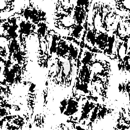 Téléchargez les illustrations : Abstrait fond grunge monochrome noir et blanc. Illustration vectorielle - en licence libre de droit