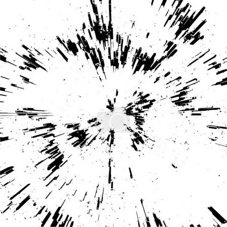 Téléchargez les illustrations : Fond grunge noir et blanc, feux d'artifice abstraits. illustration vectorielle - en licence libre de droit