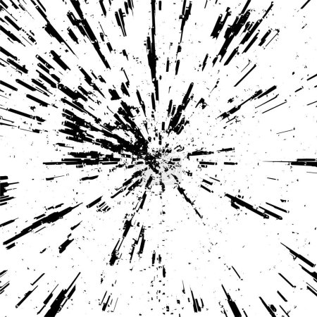 Téléchargez les illustrations : Fond grunge noir et blanc avec lignes, illustration vectorielle abstraite - en licence libre de droit