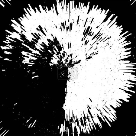 Ilustración de Ilusión abstracta en blanco y negro con textura grunge - Imagen libre de derechos