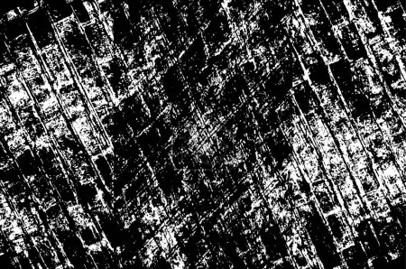 Téléchargez les illustrations : Fond vectoriel noir et blanc abstrait. Surface vintage monochrome. Ancien mur au design sombre - en licence libre de droit