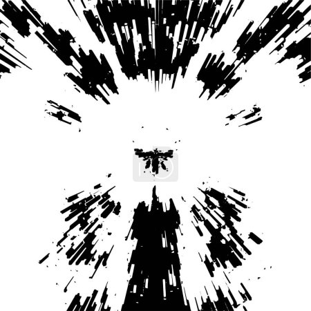 Ilustración de Fondo rayado blanco y negro con líneas, fondo grunge, ilustración vectorial abstracta - Imagen libre de derechos