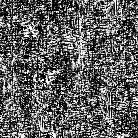 Téléchargez les illustrations : Grunge motif sans couture noir et blanc. Texture abstraite monochrome. Fond de fissures, éraflures, copeaux, taches, taches d'encre, lignes. Surface de fond design sombre. Élément d'impression gris - en licence libre de droit