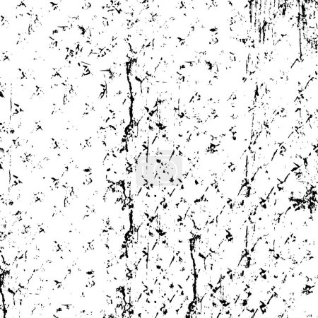 Téléchargez les illustrations : Grunge motif sans couture noir et blanc. Texture abstraite monochrome. Fond de fissures, éraflures, copeaux, taches, taches d'encre, lignes. Surface de fond design sombre. Élément d'impression gris - en licence libre de droit