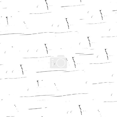 Illustration for Grunge black and white pattern. Monochrome particles abstract texture. Background of cracks, scuffs, chips, stains, ink spots, lines. Dark design background surface. Gray printing element - Royalty Free Image