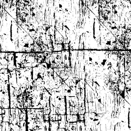 Illustration for Wall fragment with scratches and cracks. Overlay grunge illustration over any design. Abstract grainy background with vintage effect - Royalty Free Image