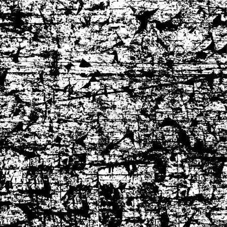 Ilustración de Textura superpuesta angustiada de hormigón agrietado, piedra o asfalto, fondo grunge. ilustración abstracta vector de medio tono - Imagen libre de derechos
