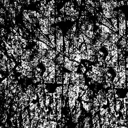 Téléchargez les illustrations : Vieux grunge monochrome noir et blanc vintage fond altéré texture antique abstraite avec motif rétro - en licence libre de droit