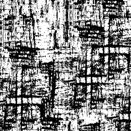 Photo for Grunge overlay layer. Abstract black and white vector background. Monochrome vintage surface with dirty pattern in cracks, spots, dots. Old wall in dark horror style design - Royalty Free Image