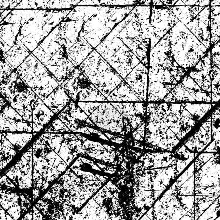Illustration for Black and white abstract background. Monochrome texture of cracks, dust, stains. Pattern for printing and design - Royalty Free Image