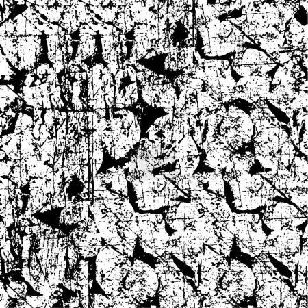 Ilustración de Grunge vector de fondo de diseño moderno. Patrón surrealista abstracto de manchas, polvo, líneas. Textura caótica monocromática con las tarjetas de visita de impresión y diseño, etiquetas, carteles - Imagen libre de derechos