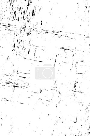 Ilustración de Grunge black and white pattern. Monochrome particles abstract texture. Background of cracks, scuffs, chips, stains, ink spots, lines. Dark design background surface. Gray printing element - Imagen libre de derechos