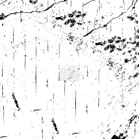Téléchargez les illustrations : Grunge black and white pattern. Monochrome particles abstract texture. Background of cracks, scuffs, chips, stains, ink spots, lines. Dark design background surface. Gray printing element - en licence libre de droit