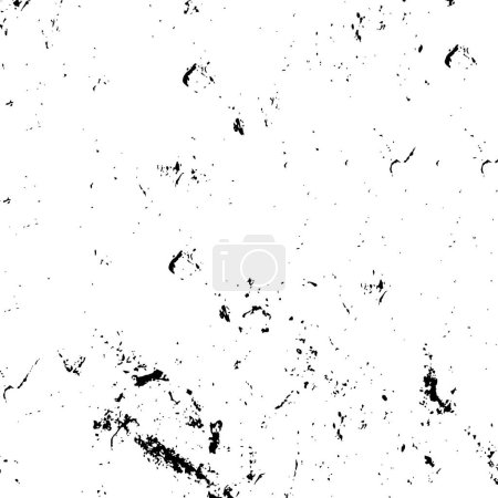 Illustration for Black and white abstract background. Monochrome texture of dots, cracks, dust, stain. Pattern for printing and design - Royalty Free Image