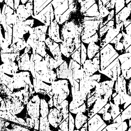 Illustration for Rough monochrome texture illustration. Grunge background. Abstract textured effect. - Royalty Free Image