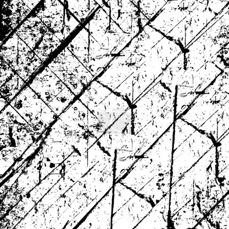 Téléchargez les illustrations : Texture de recouvrement détériorée de béton fissuré, de pierre ou d'asphalte. arrière-plan grunge. illustration vectorielle abstraite demi-teinte - en licence libre de droit