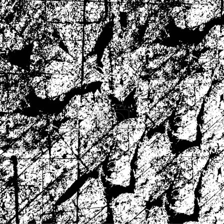 Téléchargez les illustrations : Grunge motif noir et blanc. Particules monochromes texture abstraite. Élément d'impression gris - en licence libre de droit