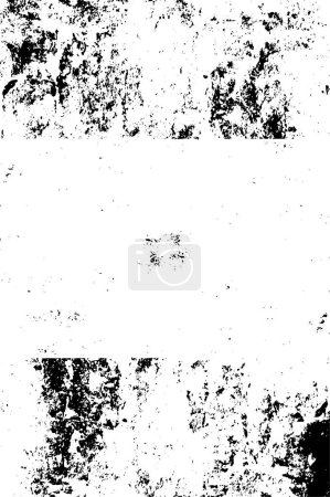 Ilustración de Fondo de pared envejecido grunge viejo. Textura abstracta en blanco y negro. Antecedentes de grietas, rasguños, astillas, manchas, manchas de tinta, líneas. Superficie de fondo de diseño oscuro. Elemento de impresión gris - Imagen libre de derechos