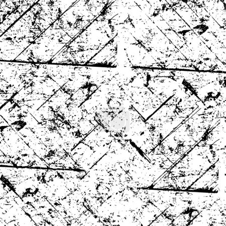 Illustration for Rough, scratch, splatter grunge pattern design brush strokes. Overlay texture. Faded black-white dyed paper texture. Sketch grunge design. Use for poster, cover, banner, mock-up, stickers layout. - Royalty Free Image