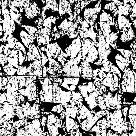 Ilustración de Fondo grunge de textura en blanco y negro. Patrón abstracto de elementos. Impresión y diseño monocromáticos. - Imagen libre de derechos