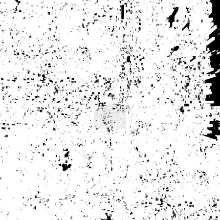 Ilustración de Fondo abstracto en blanco y negro. Textura monocromática de puntos, grietas, polvo, manchas. Patrón para impresión y diseño - Imagen libre de derechos