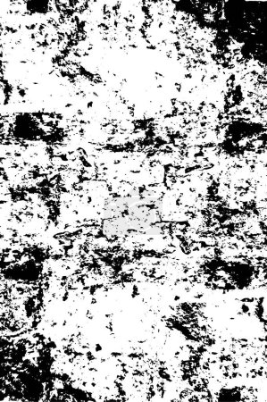 Illustration for Background of black and white texture. Abstract monochrome pattern of spots, cracks, dots, chips. - Royalty Free Image