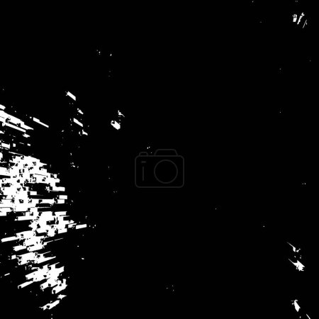 Ilustración de Grunge vector patrón en blanco y negro. Fondo abstracto monocromo. Elementos grietas, rayas, chips, líneas, manchas de tinta para imprimir tarjetas de visita, pegatinas, tarjetas de visita, carteles y diseño - Imagen libre de derechos