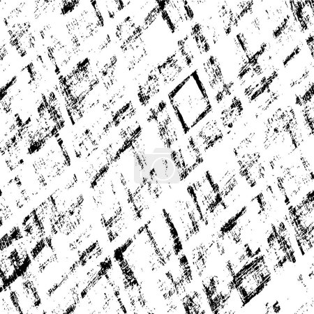 Ilustración de Grunge vector patrón en blanco y negro. Fondo abstracto monocromo. Elementos grietas, rayas, chips, líneas, manchas de tinta para imprimir tarjetas de visita, pegatinas, tarjetas de visita, carteles y diseño - Imagen libre de derechos