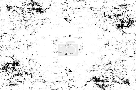 Ilustración de Grunge patrón blanco y negro. Partículas monocromáticas textura abstracta. Fondo de grietas, rasguños, virutas, manchas, manchas de tinta, líneas
. - Imagen libre de derechos