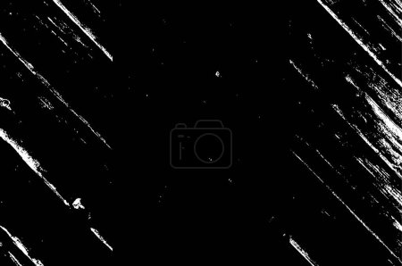 Illustration for Grunge black and white pattern. Monochrome particles abstract texture. Background of cracks, scuffs, chips, stains, ink spots, lines. - Royalty Free Image