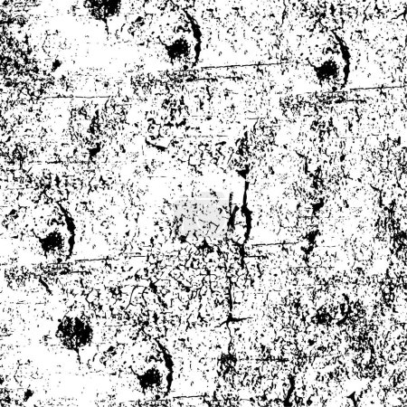 Illustration for Rough, scratch, splatter grunge pattern design. Dry brush strokes. Overlay texture. Faded black - white dyed paper texture. Sketch design. Use for poster, cover, banner, mock-up, stickers layout. - Royalty Free Image