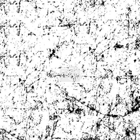 Ilustración de Capa superpuesta de grunge. Fondo vectorial abstracto en blanco y negro. Superficie vintage monocromática con patrón sucio. - Imagen libre de derechos