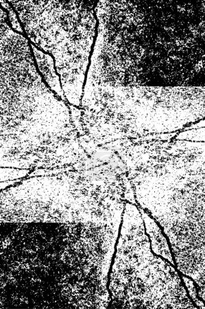 Illustration for Distressed overlay texture of cracked concrete, stone or asphalt. grunge background. abstract halftone vector illustration - Royalty Free Image
