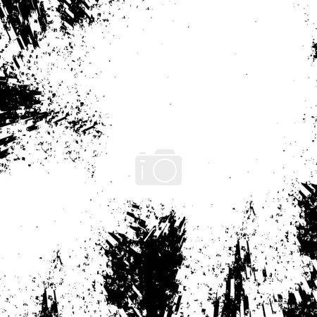 Ilustración de Golpes de pincel de diseño de patrón grunge áspero, rayado y salpicado. Textura superpuesta. Textura de papel teñido blanco y negro descolorido. Dibujo diseño grunge. Uso para el cartel, cubierta, bandera, maqueta, diseño de pegatinas - Imagen libre de derechos