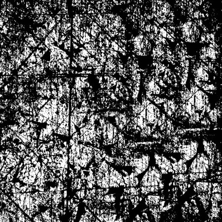 Ilustración de Patrón blanco y negro con textura grunge abstracta - Imagen libre de derechos