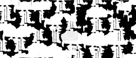 Téléchargez les illustrations : Texture vectorielle de superposition de grunge. Fond noir et blanc. Image monochrome abstraite comprend un effet décoloré dans les tons sombres - en licence libre de droit